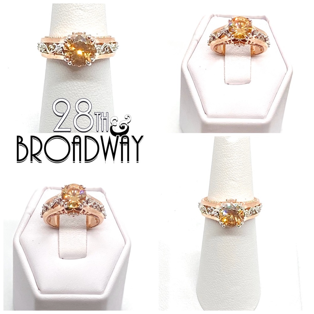 New Diamond Gold Engagement Wedding Bridal Ring